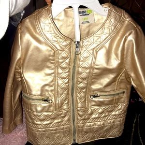 Metallic gold faux leather